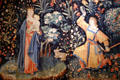 Detail of tapestry depicting legend of St Eloi in Hotel Dieu. Beaune, France.