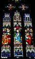 Stained glass window of Virgin & Apostles in St Martin church. Colmar, France.