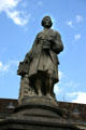 Statue of composer Jean Philippe Rameau native of Dijon beside Grand Theater. Dijon, France.