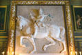 Equestrian relief of Henri IV by Mathieu Jacquet in St Louis bedroom at Fontainbleau Palace. Fontainbleau, France.