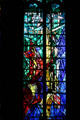 Detail of Jacques Simon stained-glass windows in Cathedral. Metz, France.