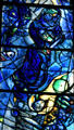 Detail of old Testament scene from stained-glass by Marc Chagall in Cathedral. Metz, France.