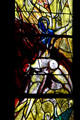 Detail of carried woman windows from stained-glass by Marc Chagall in Cathedral. Metz, France.