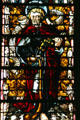 Stained-glass Apostle St James the Minor in Cathedral. Metz, France.