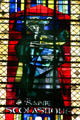 Modern stained-glass of St Scholastique in Cathedral. Metz, France.