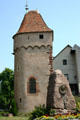 Medieval tower beside Sts Peter & Paul church. Obernai, France.