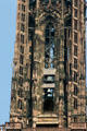 Cathedral tower is 142m of open latticework. Strasbourg, France.