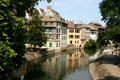 Half-timbered houses along Petite France canal area. Strasbourg, France.