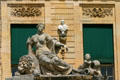 Vaux-le-Vicomte sculpture of woman & lion. Melun, France.