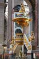 Pulpit at St-Sulpice church. Paris, France.