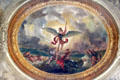 Saint Michael Vanquishing Demon ceiling painting by Eugène Delacroix at St-Sulpice church. Paris, France.