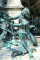 Detail of Hommage to Eugene Delacroix monument by Jules Dalou in Luxembourg Gardens. Paris, France.