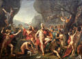 Leonidas at Thermopylae painting by Jacques-Louis David at Louvre Museum. Paris, France.
