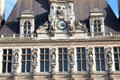 Carved prominent figures of Paris on Paris City Hall. Paris, France.
