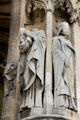 Saints carved on pillar at Saint-Germain-l'Auxerrois. Paris, France.