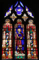 St Peter stained glass window at Saint-Germain-l'Auxerrois. Paris, France.