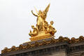 Gilded Harmony sculpture by Charles-Alphonse Guméry atop Opéra Garnier. Paris, France.