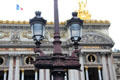 Lamp posts in front of Opéra Garnier. Paris, France.