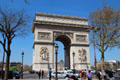 Arc du Triomphe on Place Charles de Gaulle. Paris, France.