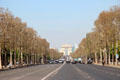 Arc du Triomphe seen above Avenue des Champs-Élysées. Paris, France.