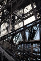 Details of iron struts of Eiffel Tower. Paris, France.