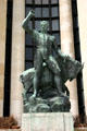 Hercules sculpture by Albert Pommier beside southern wing of Palais de Chaillot. Paris, France.