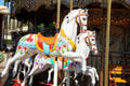 White horses on Trocadero Carrousel. Paris, France.