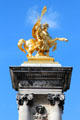 Fame of Sciences restraining Pegasus sculpture by Emmanuel Frémiet on Pont Alexandre III. Paris, France.