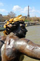 Crowned sculpted figure of Pont Alexandre III. Paris, France.