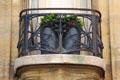 Art Nouveau balcony grill at Hôtel Guimard. Paris, France.