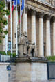 Reformer Maximilien de Sully statue by Pierre-Nicolas Beauvallet in front of French National Assembly. Paris, France.