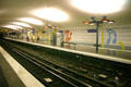 RATP metro Porte de Pantin station art under Villette Parc. Paris, France