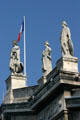 City of Paris central statue dominates facade of Gare du Nord. Paris, France.