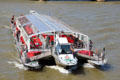 Trimarin tour boat on Seine. Paris, France