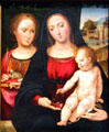 Detail of Virgin & Child with Ste Elizabeth painting attrib. Antonio da Pavia of Mantua at Museum of Decorative Arts. Paris, France.