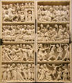 Ivory diptych of Passion of Christ from France at Museum of Decorative Arts. Paris, France.