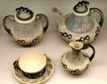 Ceramic tea service by Madeleine Bénézech for Manuf. Choisy-le-Roi at Museum of Decorative Arts. Paris, France.