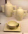 Glass coffee & tea service based on olive shape by François Décorchemont at Museum of Decorative Arts. Paris, France.