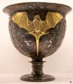 Copper & gold Bat bowl by Henri Husson for A.A Hébrard foundry of Paris at Museum of Decorative Arts. Paris, France.