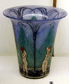 Glass vase with bathers by Marcel Goupy of Paris at Museum of Decorative Arts. Paris, France.