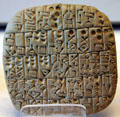 Cuneiform tablet concerning sale of a field & house at the Louvre Museum. Paris, France