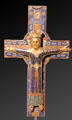 Enameled cross from Limoges at Cluny Museum. Paris, France