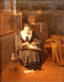 Lacemaker painting by Nicolaes Maes at Petit Palace Museum. Paris, France.