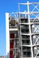 Corner structure of Georges Pompidou Center. Paris, France.