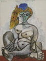 Nude woman with Turkish hat painting by Pablo Picasso at Georges Pompidou Center. Paris, France.