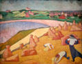 Harvesters beside the Sea painting by Émile Bernard at Musée d'Orsay. Paris, France.