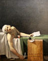 Death of Marat painting by Jacques-Louis David at Louvre Museum. Paris, France.