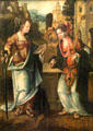 St Catherine & St Barbara painting from Antwerp at Louvre Museum. Paris, France.