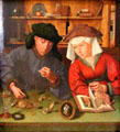 Weigher of Gold & his Wife painting by Quentin Metsys of Antwerp at Louvre Museum. Paris, France.