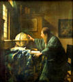 The Astronomer painting by Jan Vermeer at Louvre Museum. Paris, France.